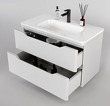 Мебель для ванной Style Line Марелла Люкс Plus 90 см подвесная, белый матовый