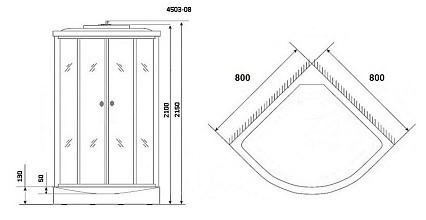 Душевая кабина Niagara Eco NG- 4503-14BLACK 80x80 стекло с рисунком