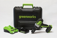 Аккумуляторная дрель-шуруповерт GreenWorks GD24DD60K2 3704107UA