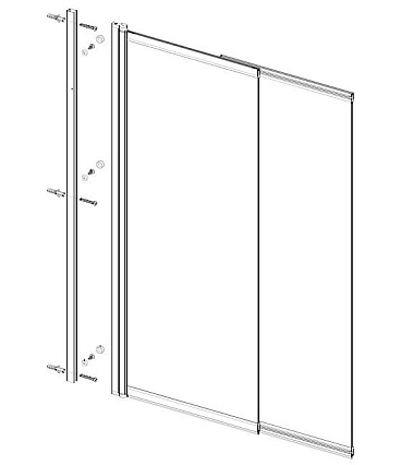 Шторка для ванны Vincea VSB-6E900CLB-L 90x140 левая, черный, прозрачное