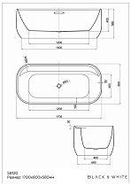 Акриловая ванна Black&White Swan SB120 170x80 белый