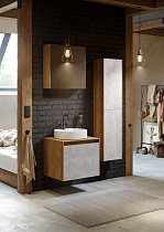 Мебель для ванной Aqwella 5 stars Mobi 60 см дуб балтийский, фасад бетон светлый