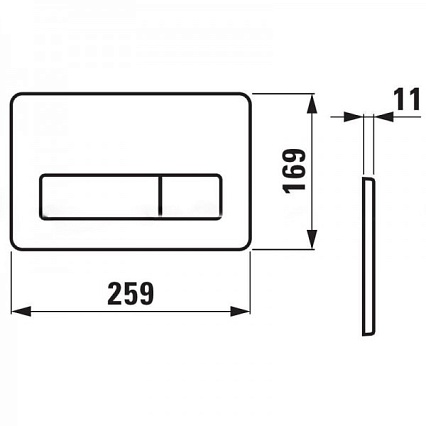 Кнопка смыва Laufen Lis AW2 8.9566.2.000.000.1 нержавеющая сталь