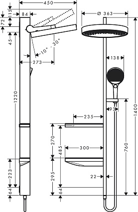 Душевая стойка Hansgrohe Rainfinity Showerpipe 360 26842700 матовый белый