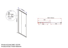 Душевой уголок Vincea Garda VSS-1G9011CLG 110x90 брашированное золото, прозрачный