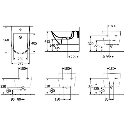 Подвесное биде Villeroy&Boch Subway 3.0 44700001 альпийский белый