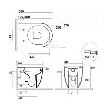 Приставной унитаз Kerasan Flo 311801, белый