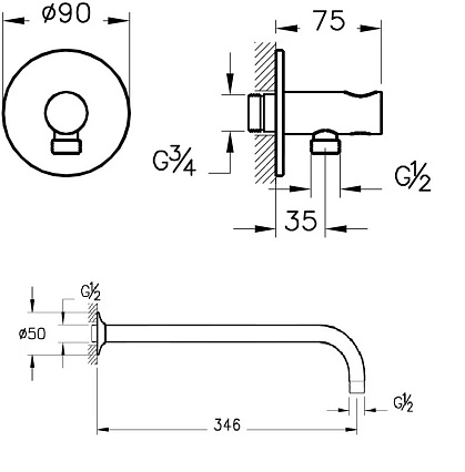 Душевой набор VitrA Origin A4926636EXP матовый черный