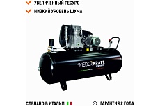 Профессиональный стационарный компрессор 270л Wiederkraft WDK-92779