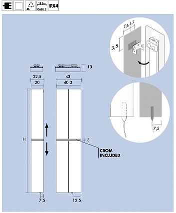 Полотенцесушитель электрический Antrax Loft BATH 1 40x170 белый матовый, ECLF1B170002T/BCOR