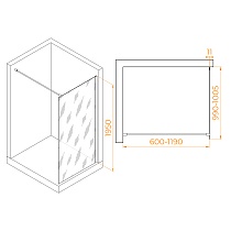 Душевая перегородка RGW Walk In WA-002 100x195 хром, матовое 35100210-21