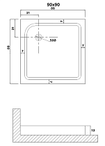 Поддон для душа Niagara Eco NG-P9090-14Q 90x90 белый