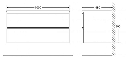 Тумба с раковиной BelBagno Luce 100 см Polissandro