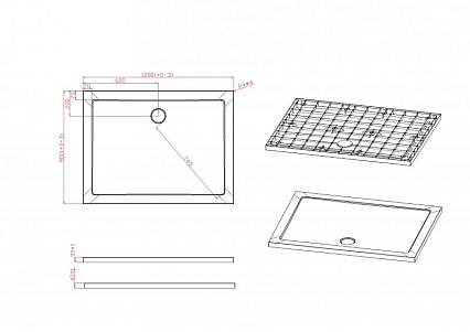 Поддон для душа Cezares TRAY-M-AH-120/90-35-W 120x90 стеклокомпозит, белый