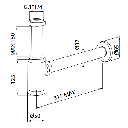 Сифон M&Z ACS40079 черный матовый