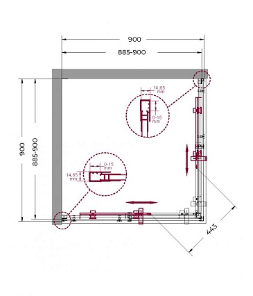 Душевой уголок BelBagno MARINO-A-2-90-C-NERO 90x90 прозрачный, черный матовый