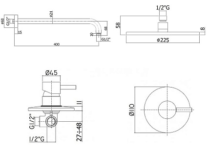 Душевой набор Paffoni Light KITLIG011BO белый матовый