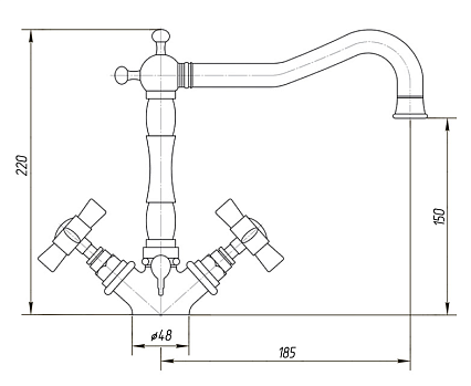 Смеситель для раковины Migliore Princeton ML.PRN-834.BR бронза