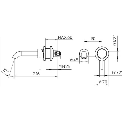 Смеситель для раковины Bossini Oki Z005302.073 черный матовый