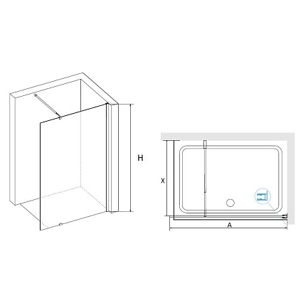 Душевая перегородка RGW Walk In WA-02 70x185 хром,Cora 41100207-41