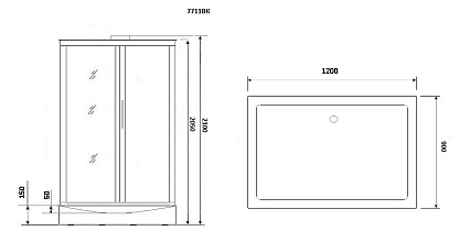 Душевая кабина Niagara Luxe NG-7711GBK 90x120 золото