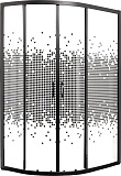 Душевой уголок Мономах ДУ 100/80/180 МЗ BL L/R 100x80 прозрачное с рисунком, черный, 10000008626
