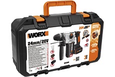 Аккумуляторный бесщеточный перфоратор Worx 20В, 4Ач x2, ЗУ 2А, кейс WX380