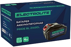 Аккумуляторная батарея Electrolite для шуруповерта, болгарки ушм, дрели, акб для электроинструмента, pride bl 2140 EL 21в, 4 ам/ч, литий-ионная 5567