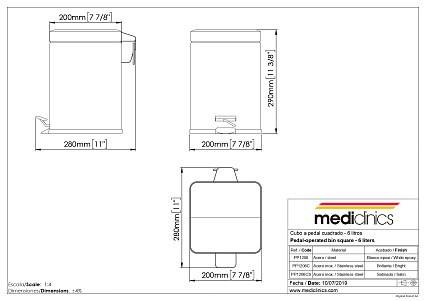 Ведро Mediclinics PP1206CS 6 л, хром матовый