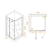 Душевой уголок RGW Stilvol SV-030B 100x100 черный, матовое 353203000-24