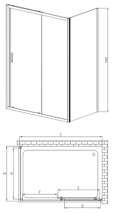 Душевой уголок Vincea Alpha VSR-3AL9013CLG 130x90 брашированное золото, прозрачный