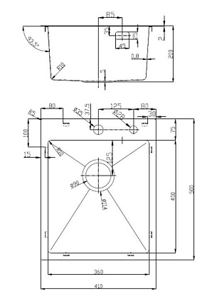 Кухонная мойка D&K 41 см DKS415006 графит