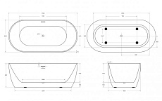 Акриловая ванна BelBagno BB413-1700-800-MATT 170x80 белый матовый
