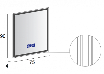 Зеркало Cezares 75x90 см с радио, датчик температуры, антипар 45062