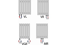 Вертикальный радиатор c нижним подключением ARBIOLA Mono V 1250-60-04 VR, RAL 9005 матовый черный 263242