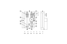 Блок регулировки температуры (1&quot;-25/70; исполнение левое) Te-Sa 722SX-066