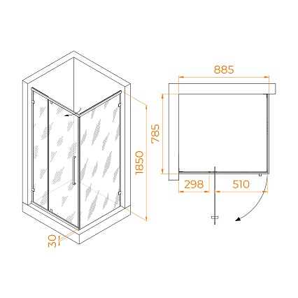 Душевой уголок RGW Classic CL-46B 90x80 прозрачное, черный 72094698-14