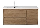 Тумба с раковиной BelBagno Kraft 100 см, 2 ящика, 1 дверца, левая Rovere Nebrasca Nature