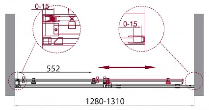 Душевая дверь BelBagno ACQUA-BF-1-130-C-Cr 130x195 прозрачная, хром