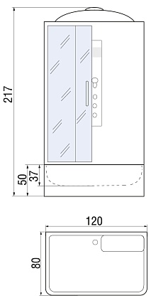 Душевая кабина River Vitim 120/80/50 МТ 120x80 матовая, 10000003204