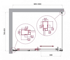 Душевой уголок BelBagno LUCE-AH-1-100/80-C-Cr 100x80 прозрачный, хром