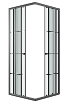 Душевой уголок Niagara Eco NG-1010-14QKL 100x100 стекло с рисунком клетка, черный