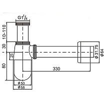 Сифон для раковины D&K DC9071 хром