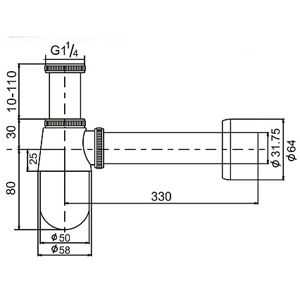 Сифон для раковины D&K DC9071 хром