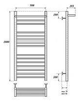 Полотенцесушитель водяной Point Аврора премиум PN10150SP П14 50x100 с полкой, хром