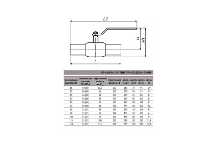 Шаровой кран Ci 11с67п DN 100 PN 25 (под приварку) ТТ000013366