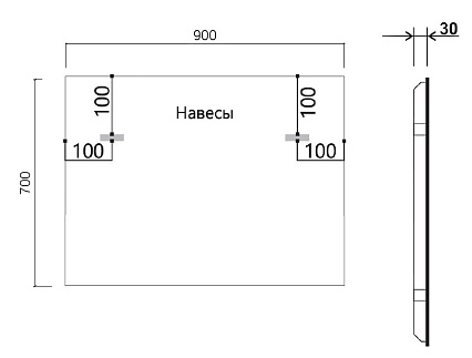 Зеркало Vincea VLM-3VN900 90x70 см, сенсорный выключатель и диммер