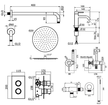 Душевой набор Plumberia IXO KITZXOT18QCR53 хром