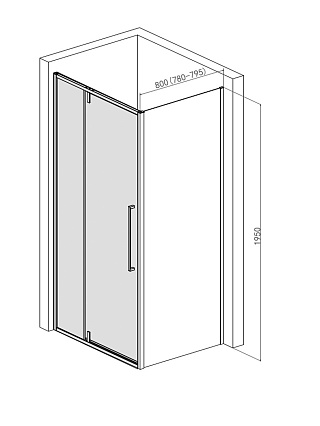 Боковая стенка AQUAme AQM7111-2 80x195 черный