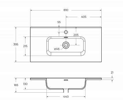 Раковина BelBagno 80 см BB800/390ETL